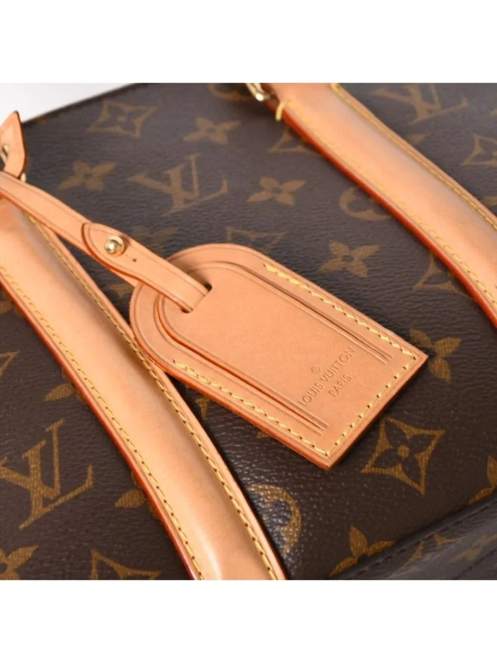 Louis Vuitton Soufflot BB Monogram Handbag Canvas Vachetta Leather Brown